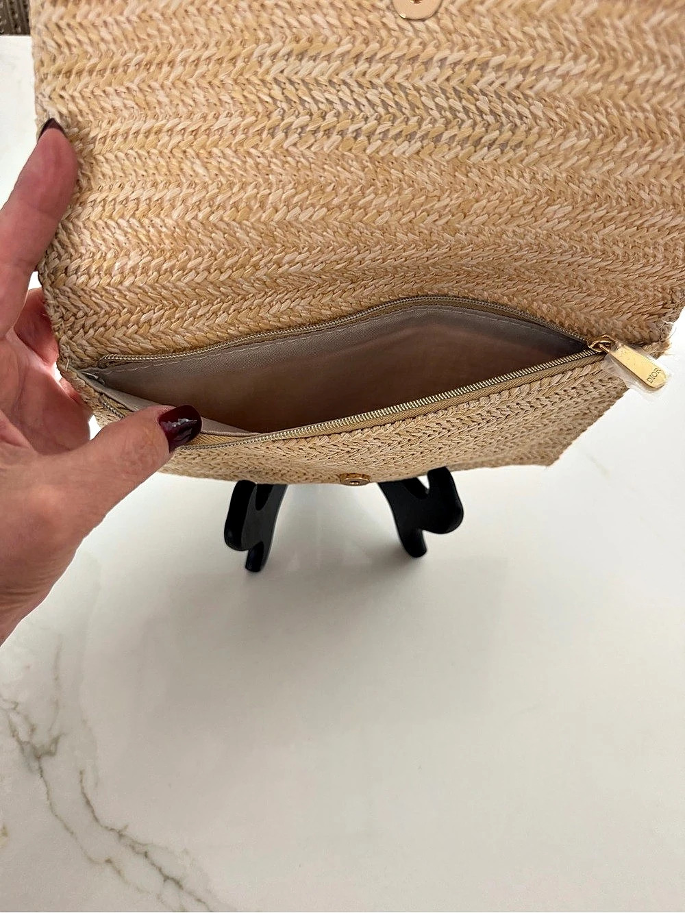 GWP Dior Raffia Pouch - Picture 3 of 4